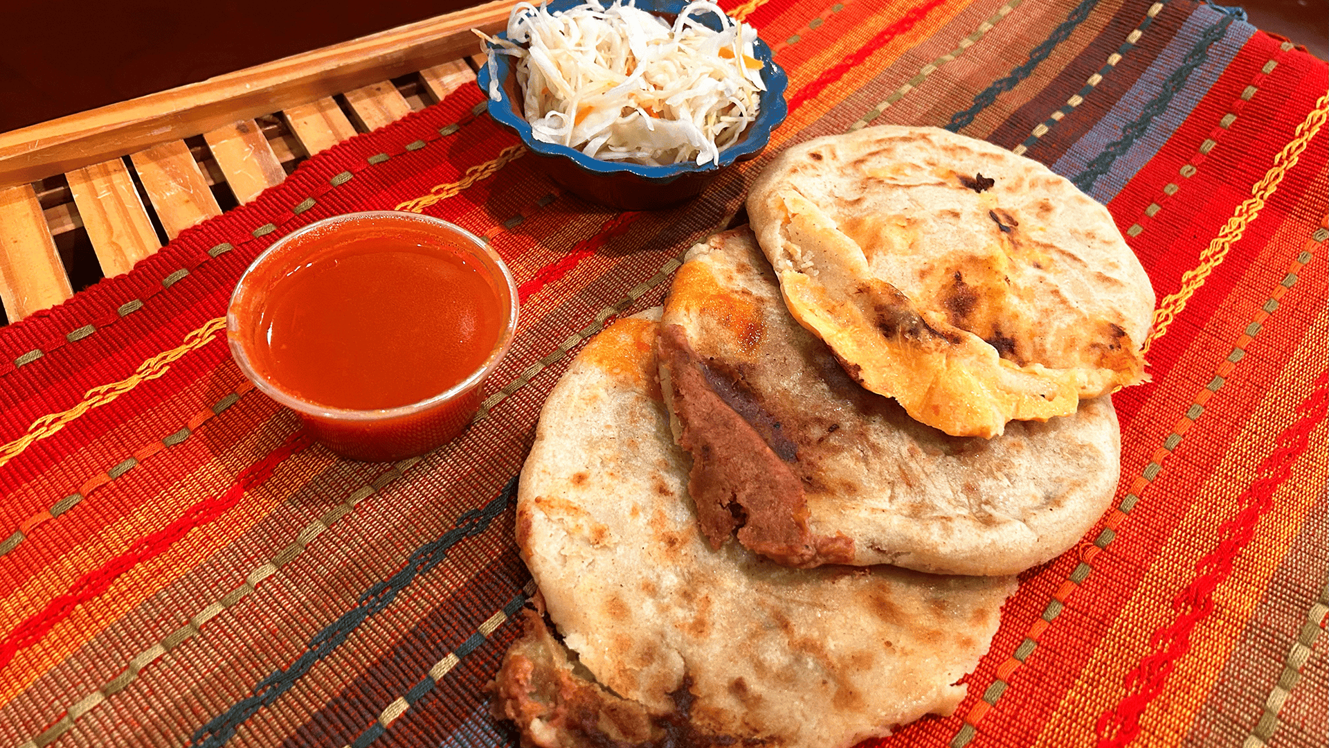 Salvadoran Pupusas ready to eat