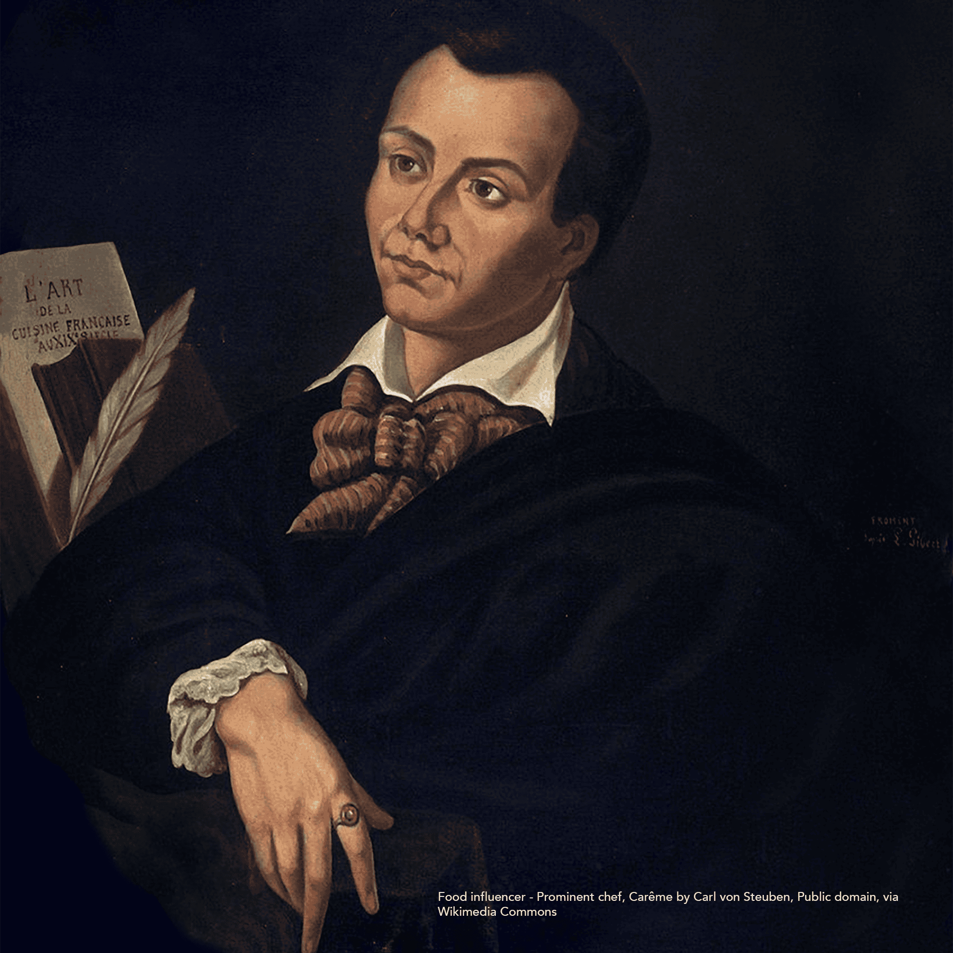 Food Influencers - Prominent French Chef, Carême by Carl von Steuben, Public domain, via Wikimedia Commons