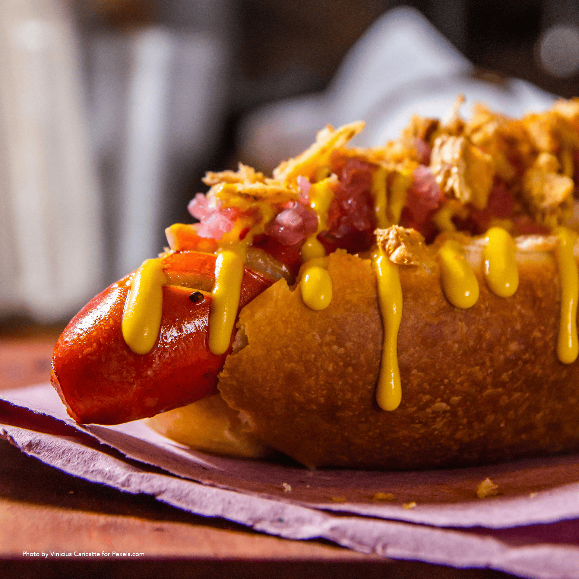 Hot dog with all the trimmings