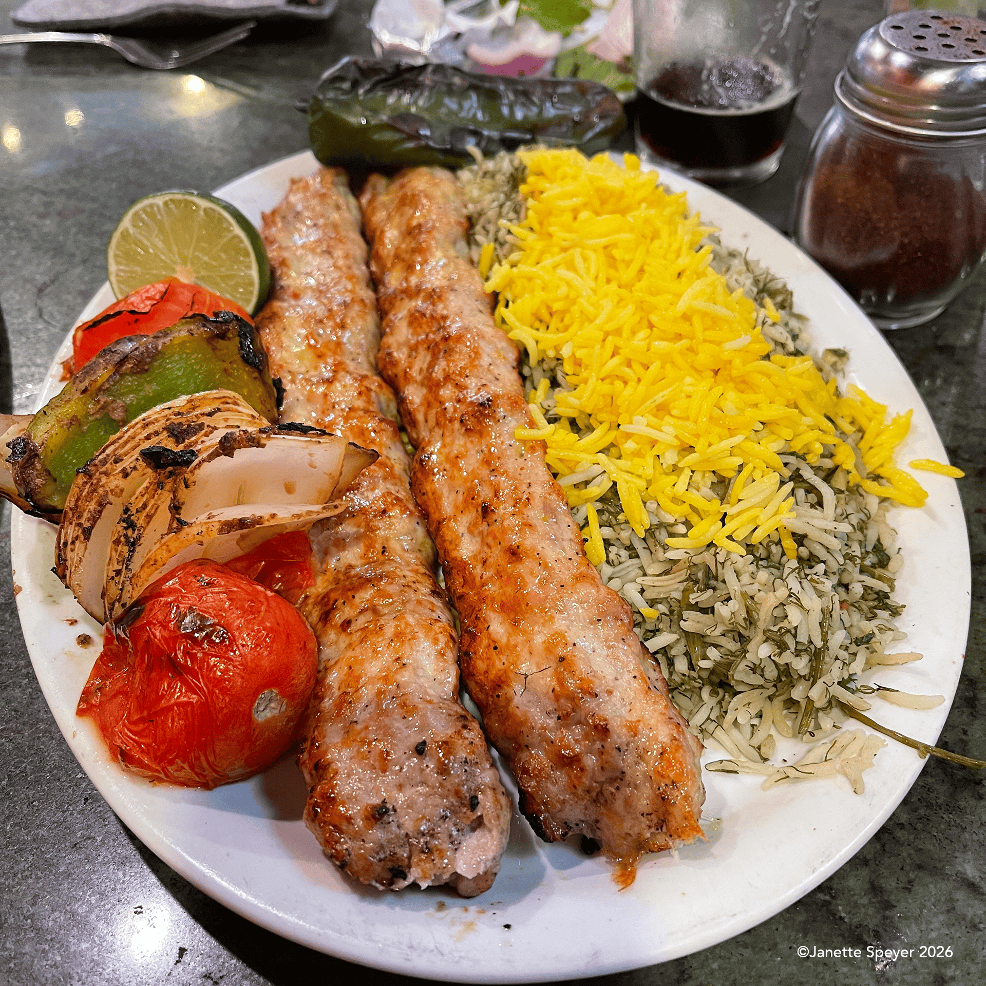 Koobideh with Sumac, traditional platter